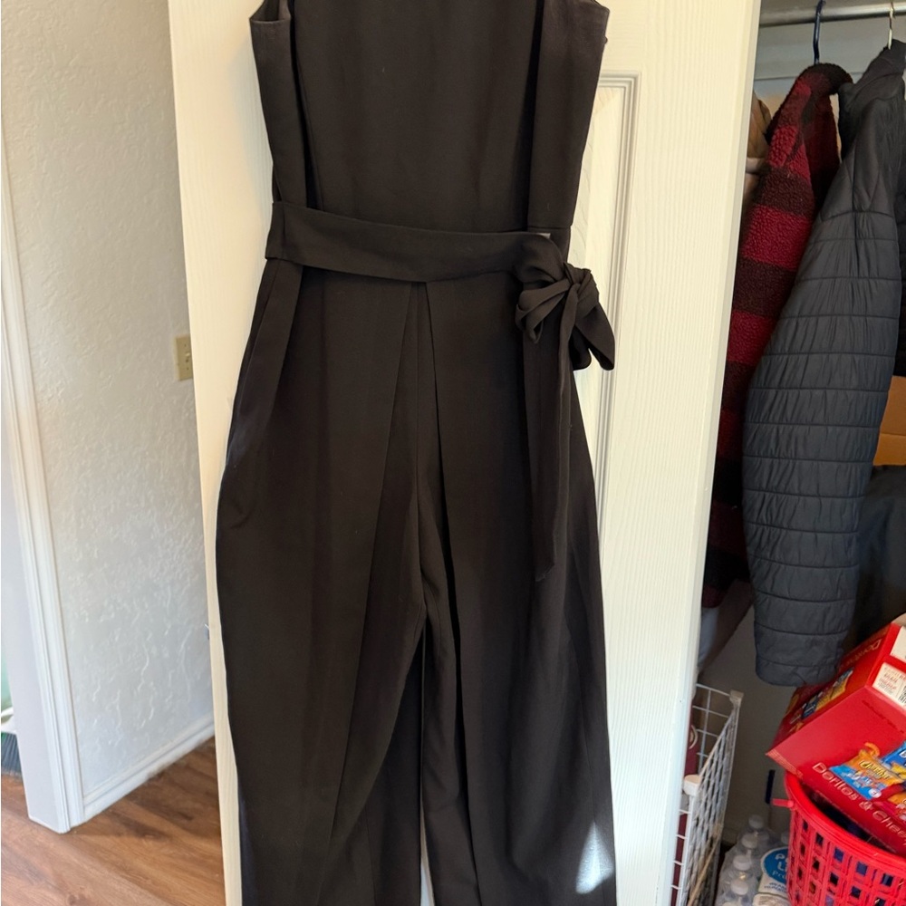 Nine West Black Tie-Waist Jumpsuit
